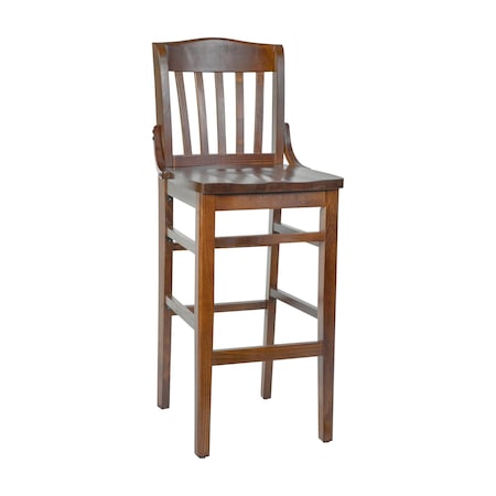 Flash Furniture Stool, Hercules, Walnut Wood XU-DG-W0006BAR-WAL-GG
